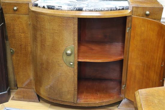 An Art Deco suite Sideboard W.180cm, Sideboard W.150cm